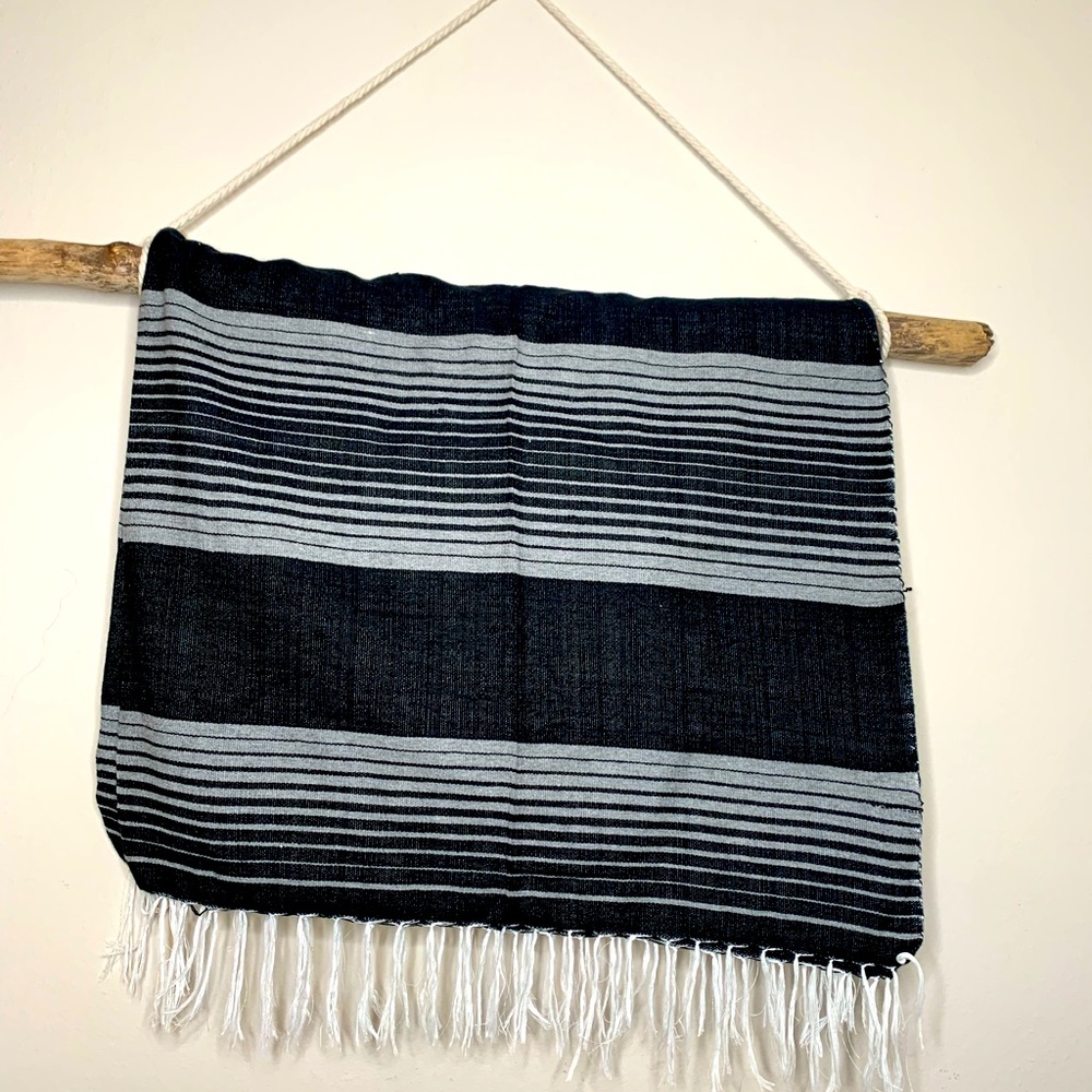 Black/Gray Beach Yoga Blanket
